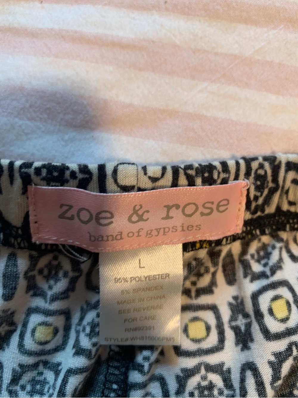 Black Geometric Print Pull-On with Multicolor Accents - Picture 2 of 4